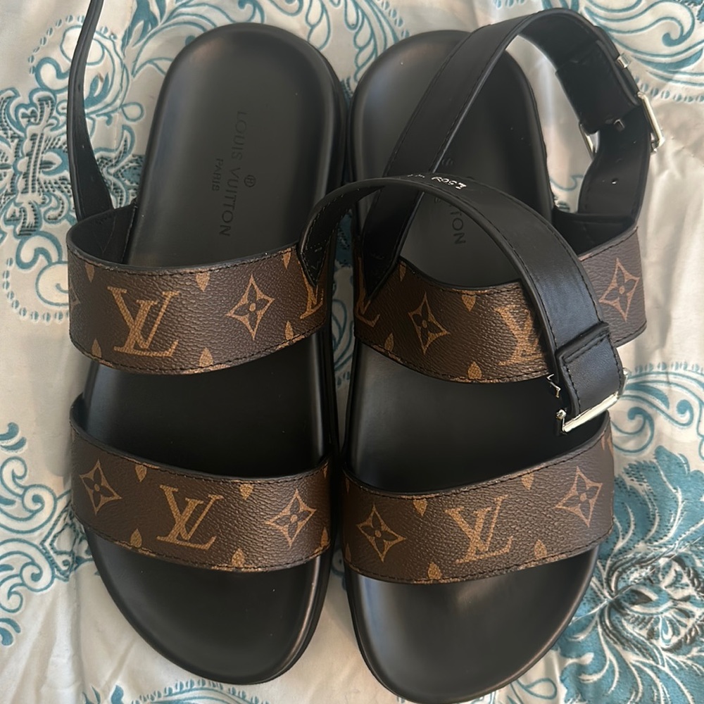Black and brown sandals